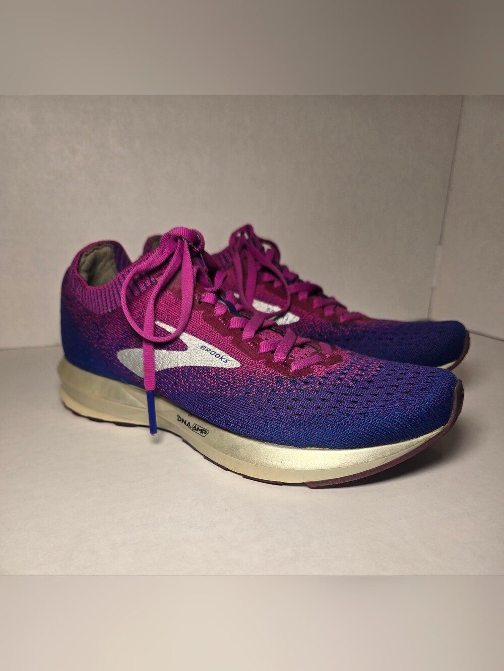 Brooks Women’s Purple and Pink Knit Running Shoes